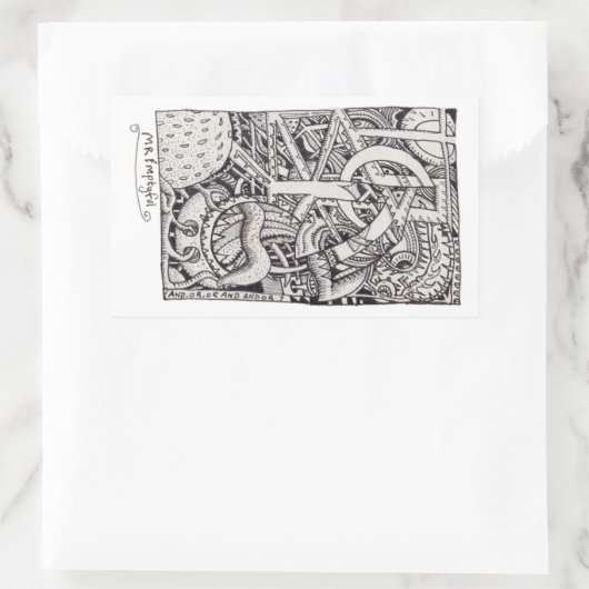 Mr. Emptyful, Tinte Zeichnend Rechteckiger Aufkleber (Tasche)