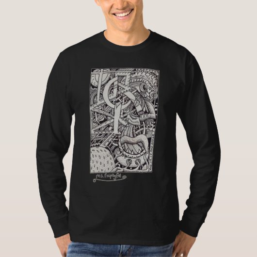 Mr. Emptyful, Tinte zeichnend T-Shirt (Vorderseite)