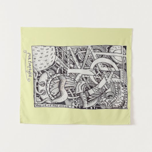 Mr. Emptyful, Tinte Zeichnend Wandteppich (Vorderseite (Horizontal))