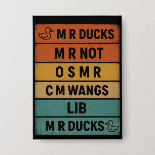 MR Enten Retro Vintage Lustiger Phonetic Enten Wit Button