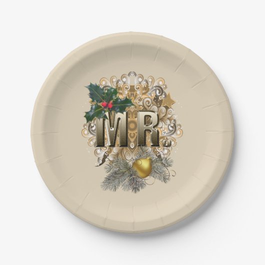 MR.Erste Weihnachten Pappteller (Vorderseite)