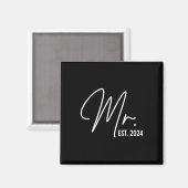 Mr. Est. 2024 Just Married Wedding Hubby Mr. & Magnet (Vorderseite/Rückseite)