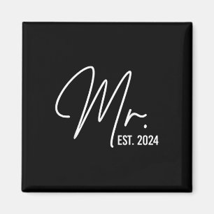 Mr. Est. 2024 Just Married Wedding Hubby Mr. & Magnet