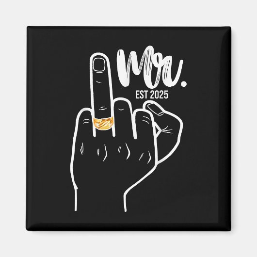 Mr. Est. 2025 Just Married Husband Wedding Finger Magnet (Vorne)