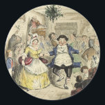 Mr. Fezziwig's Ball, A Christmas Carol Runder Aufkleber<br><div class="desc">Das perfekte Eröffnungsgeschenk für Ihre Weihnachts-Carol-Freunde!</div>