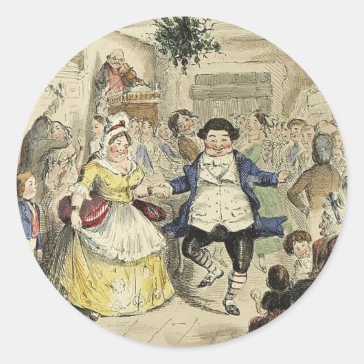 Mr. Fezziwig's Ball, A Christmas Carol Runder Aufkleber (Vorderseite)
