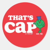 Mr Fib Das ist Cap Runder Aufkleber (Vorderseite)