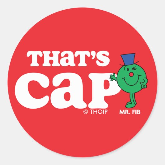 Mr Fib Das ist Cap Runder Aufkleber (Vorderseite)