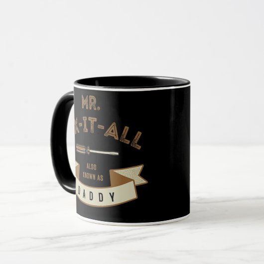 Mr. Fix It All alias Daddy Vater Gift Tasse (Vorderseite Links)