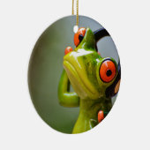 Mr. Frog mit Kopfhörern Ornament Round (Rechts)