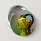 Mr. Frog with Headphones Button (Vorne & Hinten)