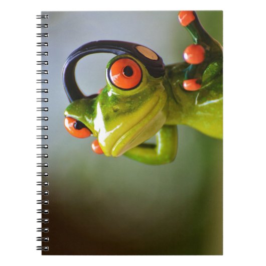 Mr. Frog with Headphones Notizblock (Vorderseite)