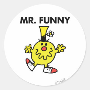 Mr. Funny   Funny Face Runder Aufkleber