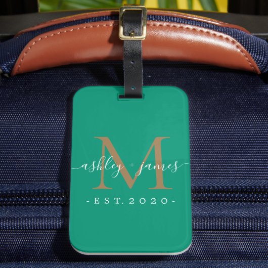 Mr. Gold Monogram Names Emerald Gepäckanhänger (Vorderseite Insitu 2)