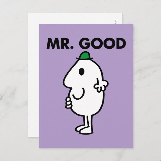 Mr. Good | Grüner Hut Postkarte (Vorne/Hinten)