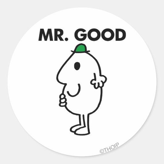 Mr. Good | Grüner Hut Runder Aufkleber (Vorderseite)