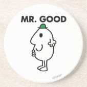 Mr. Good | Grüner Hut Sandstein Untersetzer (Vorne)