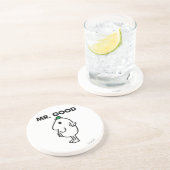 Mr. Good | Grüner Hut Sandstein Untersetzer (Seite)