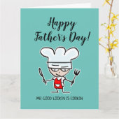 Mr. Good look is cooking Happy Vatertag Karte (Gelbe Blume)