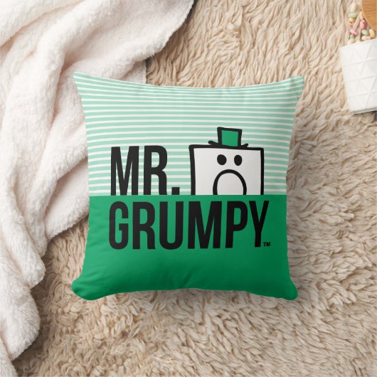 Mr Grumpy | Peeking Head Over Name Kissen (Decke)