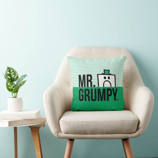 Mr Grumpy | Peeking Head Over Name Kissen (Stuhl )