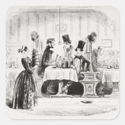 Mr. Guppy's Unterhaltung Quadratischer Aufkleber (Vorderseite)