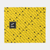 Mr. Happy | Alle Lächelmuster | Monogramm Fleecedecke (Vorderseite (Horizontal))