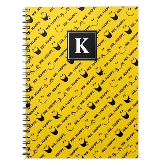 Mr. Happy | Alle Lächelmuster | Monogramm Notizblock (Vorderseite)