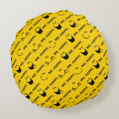 Mr. Happy | Alle Lächelmuster Rundes Kissen (Rückseite)