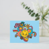 Mr. Happy | Farbige Wirbel und Sterne Postkarte (Stehend Vorderseite)