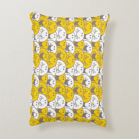 Mr. Happy | Flackerndes Lächelmuster Dekokissen (Rückseite(Vertikal))