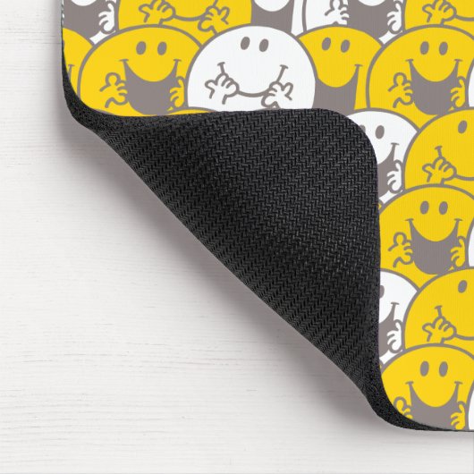 Mr. Happy | Flackerndes Lächelmuster Mousepad (Ecke)