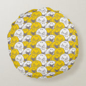 Mr. Happy | Flackerndes Lächelmuster Rundes Kissen (Rückseite)