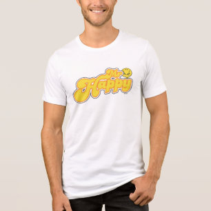 Mr. Happy   Gelbe Buchstaben Tri-Blend Shirt