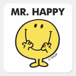 Mr. Happy   Giant Smiley Face Quadratischer Aufkleber