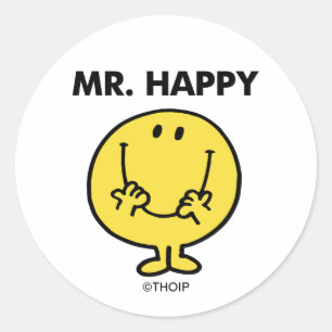 Mr. Happy   Giant Smiley Face Runder Aufkleber