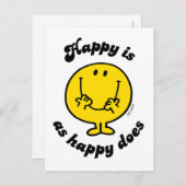 Mr. Happy | Glück ist so glücklich wie glücklich Postkarte (Vorne/Hinten)