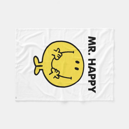 Mr. Happy | Großer Smiley Fleecedecke (Vorderseite (Horizontal))