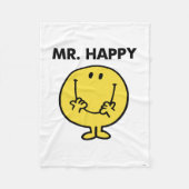 Mr. Happy | Großer Smiley Fleecedecke (Vorderseite)