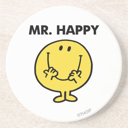 Mr. Happy | Großer Smiley Getränkeuntersetzer (Vorne)