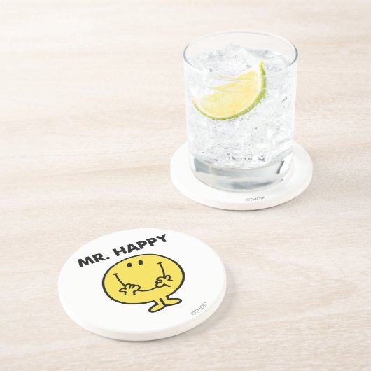 Mr. Happy | Großer Smiley Getränkeuntersetzer (Seite)