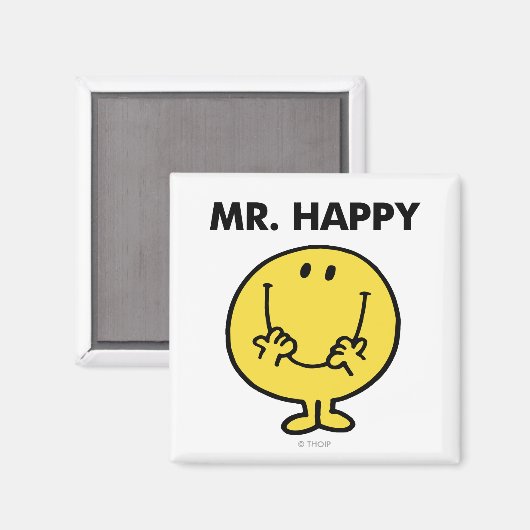 Mr. Happy | Großer Smiley Magnet (Vorderseite/Rückseite)