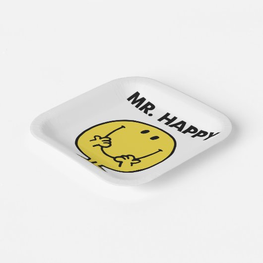Mr. Happy | Großer Smiley Pappteller (Gewinkelt)