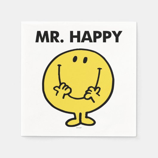 Mr. Happy | Großer Smiley Serviette (Vorderseite)