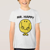 Mr. Happy | Großer Smiley Tri-Blend Shirt (Vorderseite)