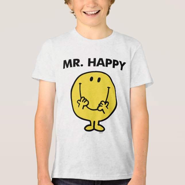Mr. Happy | Großer Smiley Tri-Blend Shirt (Vorderseite)