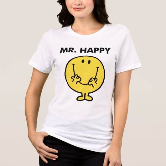 Mr. Happy | Großer Smiley Tri-Blend Shirt (Vorderseite)