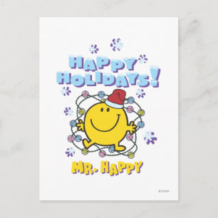 Mr. Happy   Happy Holidays Feiertagspostkarte