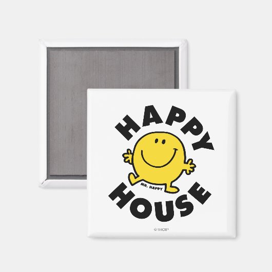 Mr. Happy | Happy House Magnet (Vorderseite/Rückseite)