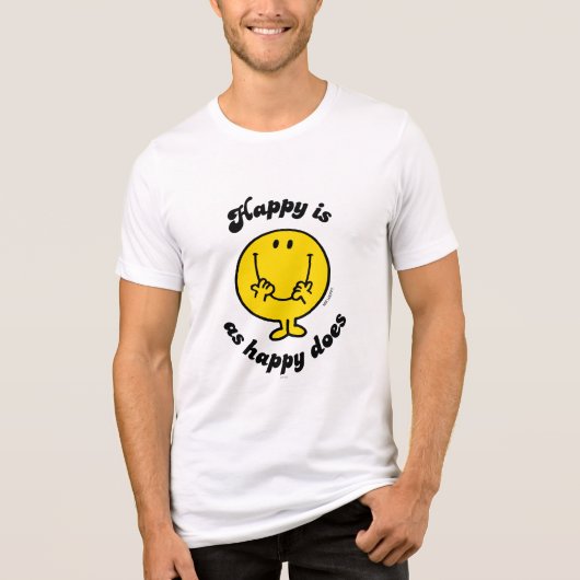 Mr. Happy | Happy Is As Happy Does Tri-Blend Shirt (Vorderseite)